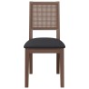 Chaises à manger coussins 2 pcs marron bois massif caoutchouc 