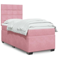 Sommier à lattes de lit et matelas Rose 80x200 cm Velours 