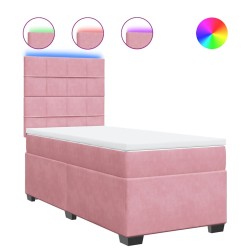 Sommier à lattes de lit et matelas Rose 80x200 cm Velours 