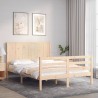 Cadre de lit sans matelas 140x190 cm bois massif 