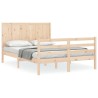 Cadre de lit sans matelas 140x190 cm bois massif 