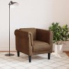 Fauteuil marron similicuir daim 