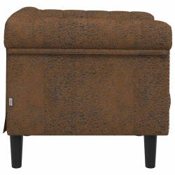 Fauteuil marron similicuir daim 
