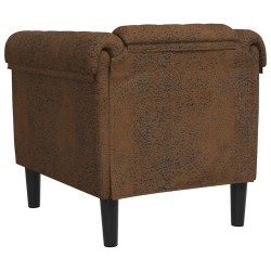 Fauteuil marron similicuir daim 