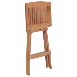 Tabourets de bar pliables lot de 2 Bois de teck massif 