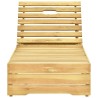 Chaise longue avec coussin bordeaux Bois de pin imprégné 