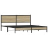 Cadre de lit en métal sans matelas chêne sonoma 183x213 cm 