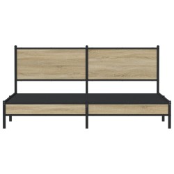 Cadre de lit en métal sans matelas chêne sonoma 183x213 cm 