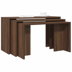 Tables gigognes 3 pcs chêne marron bois d'ingénierie 