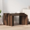 Tables gigognes 3 pcs chêne marron bois d'ingénierie 