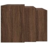 Tables gigognes 3 pcs chêne marron bois d'ingénierie 