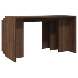 Tables gigognes 3 pcs chêne marron bois d'ingénierie 