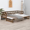 Lit coulissant sans matelas marron miel 2x(90x190) cm 