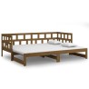 Lit coulissant sans matelas marron miel 2x(90x190) cm 