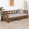Lit coulissant sans matelas marron miel 2x(90x190) cm 
