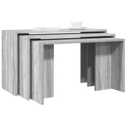 Tables gigognes 3 pcs sonoma gris bois d'ingénierie 