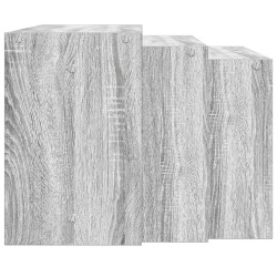 Tables gigognes 3 pcs sonoma gris bois d'ingénierie 