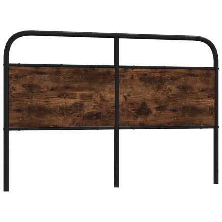 Tête de lit chêne fumé 150 cm acier et bois d'ingénierie 