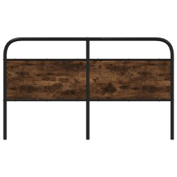 Tête de lit chêne fumé 150 cm acier et bois d'ingénierie 