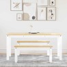 Ensemble à manger Panama 3 pcs blanc bois de pin massif 