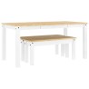 Ensemble à manger Panama 3 pcs blanc bois de pin massif 