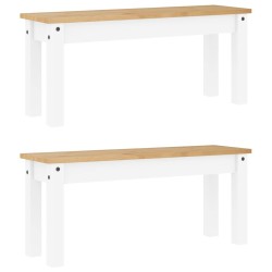 Ensemble à manger Panama 3 pcs blanc bois de pin massif 