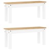 Ensemble à manger Panama 3 pcs blanc bois de pin massif 
