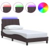 Cadre de lit sans matelas marron foncé 90x200 cm tissu 