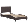 Cadre de lit sans matelas marron foncé 90x200 cm tissu 