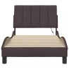 Cadre de lit sans matelas marron foncé 90x200 cm tissu 