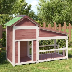 Chenil moka 143x60,5x109 cm bois de pin solide 