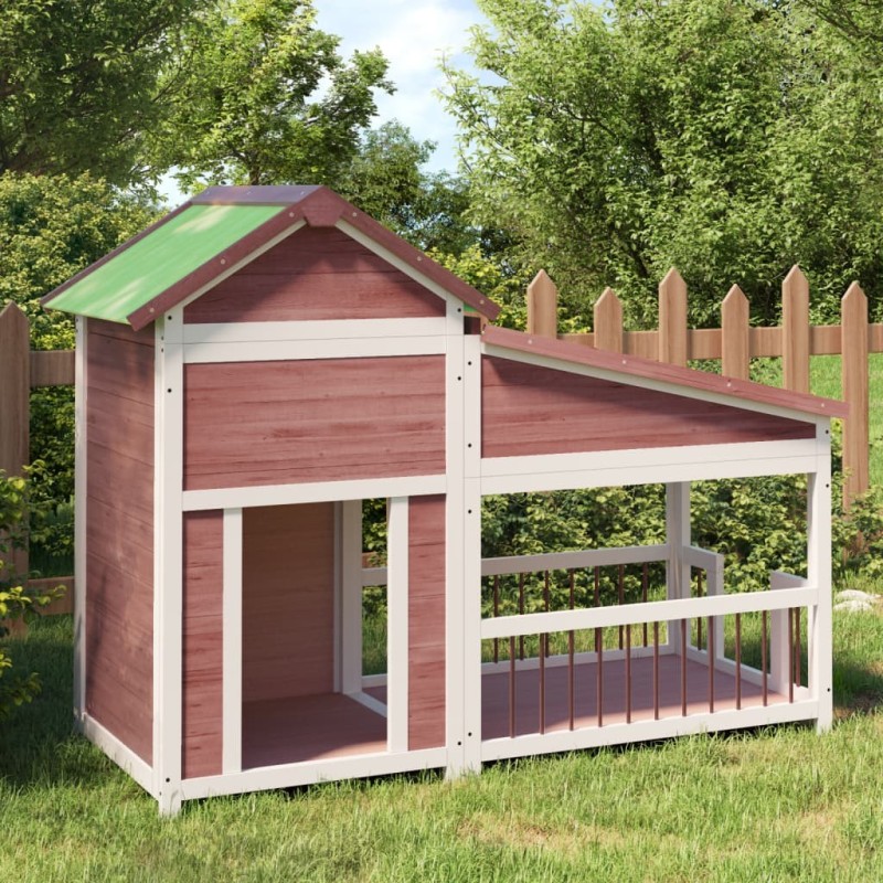 Chenil moka 143x60,5x109 cm bois de pin solide 