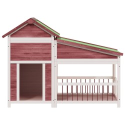 Chenil moka 143x60,5x109 cm bois de pin solide 
