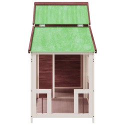 Chenil moka 143x60,5x109 cm bois de pin solide 