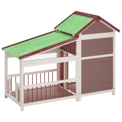 Chenil moka 143x60,5x109 cm bois de pin solide 
