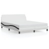 Cadre de lit sans matelas blanc et noir 160x200 cm similicuir 