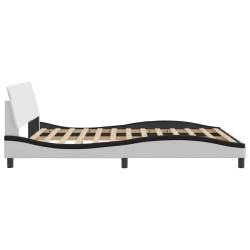 Cadre de lit sans matelas blanc et noir 160x200 cm similicuir 