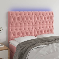 Tête de lit à LED Rose 160x7x118/128 cm Velours 