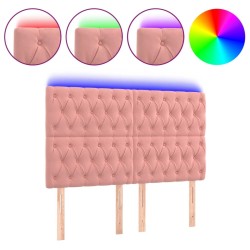 Tête de lit à LED Rose 160x7x118/128 cm Velours 