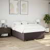 Cadre de lit sans matelas marron foncé 140x200 cm tissu 