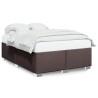 Cadre de lit sans matelas marron foncé 140x200 cm tissu 