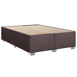 Cadre de lit sans matelas marron foncé 140x200 cm tissu 
