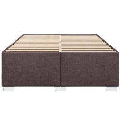 Cadre de lit sans matelas marron foncé 140x200 cm tissu 