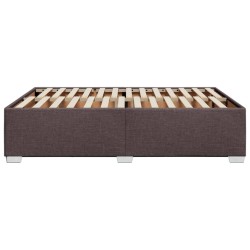 Cadre de lit sans matelas marron foncé 140x200 cm tissu 