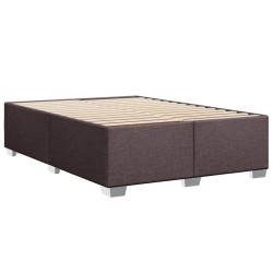 Cadre de lit sans matelas marron foncé 140x200 cm tissu 
