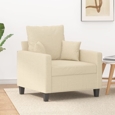 Fauteuil Crème 60 cm Tissu 