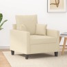 Fauteuil Crème 60 cm Tissu 