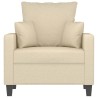 Fauteuil Crème 60 cm Tissu 
