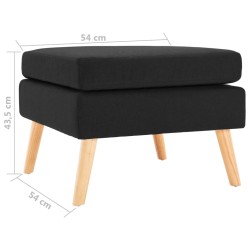 Repose-pied Noir Tissu 