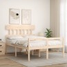 Lit pour personne âgée sans matelas 140x190 cm bois massif 
